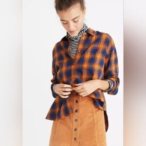 Madewell Westward Flannel Shirt in the Ardan Plaid pattern 100% cotton Size M